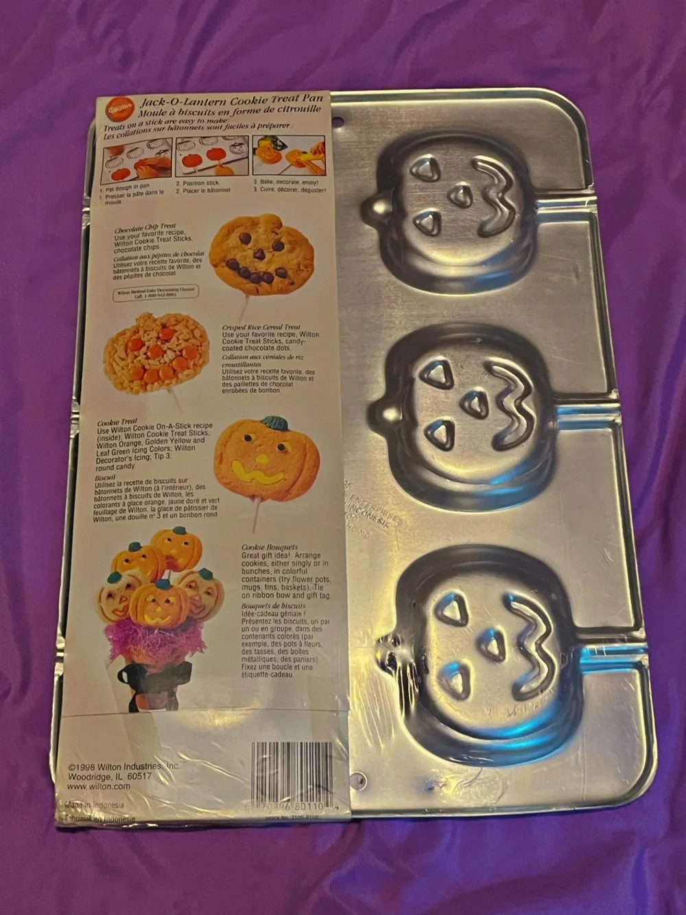 Vintage 1998 Wilton Jack-O-Lantern Cookie Treat Pan